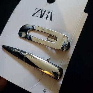 Zara Silver Hair Clip Set